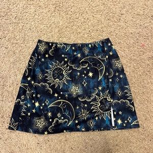 Small mini skirt with moon and star designs
